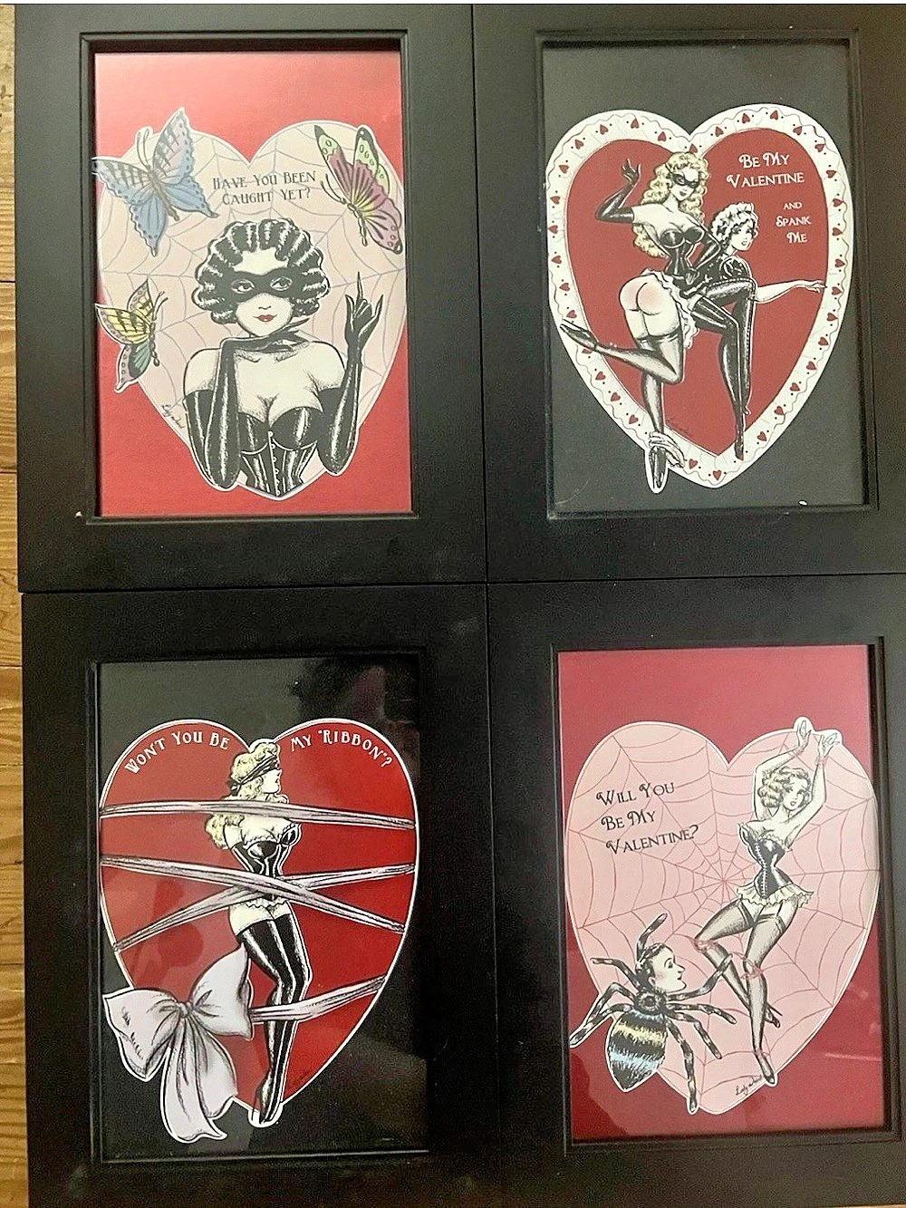 Lady Weird Vintage Sleaze Valentine Art Prints Set, 4 Unfraimed